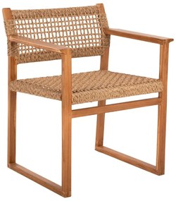 Πολυθρόνα Narley HM9824 605x52x76cm Με Συνθετικό Σχοινί Από Ξύλο Natural-Teak Wood, Rope