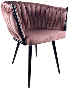 Καρέκλα Τραπεζαρίας ArteLibre JENNINGS Σάπιο Μήλο/Μαύρο Βελούδο/Μέταλλο 55x60x80cm
