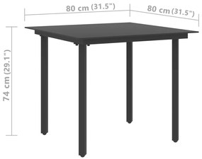 ΤΡΑΠΕΖΑΡΙΑ ΚΗΠΟΥ ΜΑΥΡΗ 80 X 80 X 74 ΕΚ. ΑΠΟ ΑΤΣΑΛΙ / ΓΥΑΛΙ 313109