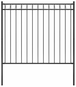 vidaXL Φράχτης Κήπου Μαύρος Ατσάλινος 1,81 x 1,5 μ.