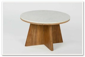 Τραπεζάκι Καφέ DKD Home Decor Μάρμαρο ξύλο ακακίας (70 x 70 x 43 cm)