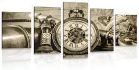 Ρολόγια με εικόνα 5 μερών από το παρελθόν σε σέπια