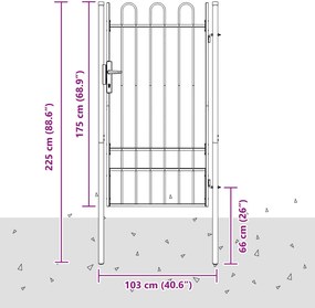 vidaXL Πύλη Φράχτη BOXTEL 103 x 225 cm Χάλυβας με επίστρωση πούδρας