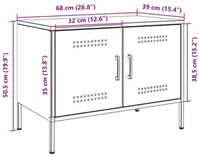 Έπιπλο Τηλεόρασης Ανθρακί 68x39x50,5 εκ. από Χάλυβα - Ανθρακί