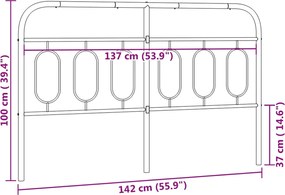 vidaXL Ανταλλακτικό κεφαλάρι Λευκό 137 εκ. Μεταλλικό