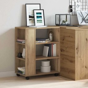 vidaXL Ντουλάπι Τροχήλατο Αρτισιανή Δρυς 60x35x75 εκ. Επεξεργ. Ξύλο