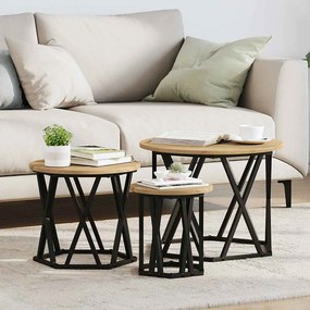 vidaXL Κομοδίνο Μονάδας 3 pcs Artisan Oak 53 x 53 x 40 cm