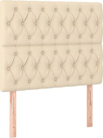 vidaXL Κρεβάτι Boxspring με Στρώμα &amp; LED Κρεμ 120x200 εκ. Υφασμάτινο
