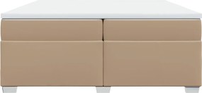 vidaXL Κρεβάτι Boxspring με Στρώμα Καπουτσίνο 200x200εκ.από Συνθ.Δέρμα