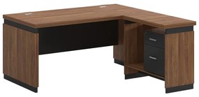 Intrahome Γραφείο επαγγελματικό αναστρέψιμο Oscar Intrahome μελαμίνη σε καρυδί-ανθρακί απόχρωση 200x180x76εκ | SKU: INTRAPA-357111128