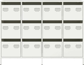 vidaXL Sideboard Λευκό 135x39x103,5 cm Ατσάλι ψυχρής έλασης