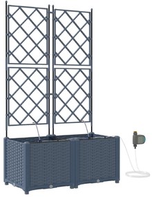 vidaXL Κήποι  με σύστημα άρδευσης 2 τεμ Γκρι