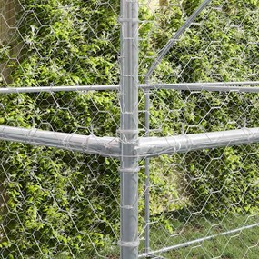 vidaXL Κλουβί Σκύλου 3 pcs Ασημί 6 x 2 x 2 m Γαλβανισμένος χάλυβας