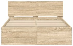 vidaXL Πλαίσιο Κρεβατιού με Κεφαλάρι Sonoma Δρυς 120x190 εκ.