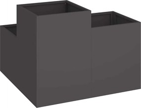 vidaXL Γλάστρα Κήπου Μαύρο 100 x 100 x 60 εκ. Ατσάλι