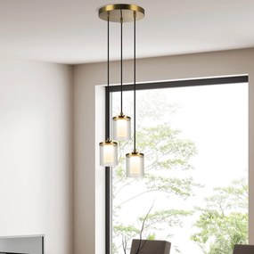 Φωτιστικό Οροφής Τρίφωτο LED Dimmable Zambelis 23021 Gold Matt