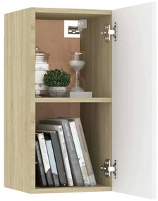 vidaXL Έπιπλο Τηλεόρασης Λευκό &amp; Sonoma Δρυς 30,5x30x60εκ. Επεξ. Ξύλο