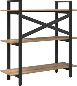 vidaXL Ράφι Βιβλίων 3 επιπέδων 100 x 33,5 x 102 εκ Επεξεργασμένο ξύλο