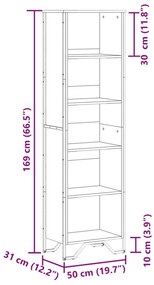 ΒΙΒΛΙΟΘΗΚΗ ΚΑΠΝΙΣΤΗ ΔΡΥΣ 50X31X169 ΕΚ. ΑΠΟ ΕΠΕΞΕΡΓΑΣΜΕΝΟ ΞΥΛΟ 848616