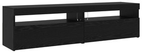 vidaXL TV Cabinets 3 τμχ με Φώτα LED Μαύρη Δρυός Επεξεργασμένο Ξύλο