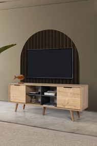 Έπιπλο Τηλεόρασης Sapphire Δρυς / Ανθρακί PRACLEU 160x35x18