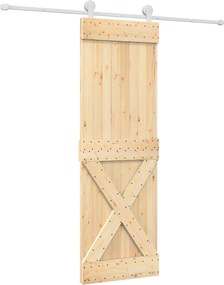 vidaXL Συρόμενη Πόρτα Φυσικό και Λευκό 70 x 210 cm