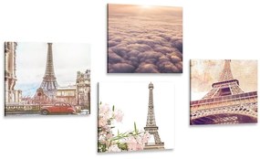 Σετ εικόνων Πύργος του Άιφελ στο Παρίσι - 4x 40x40