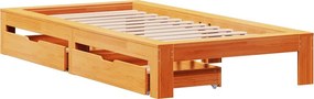 vidaXL Σκελετός Κρεβ. Χωρίς Στρώμα Καφέ Κεριού 100x200 εκ Μασίφ Πεύκο