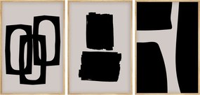 Πίνακας σε καμβά Blacky pakoworld τρίπτυχος με ψηφιακή εκτύπωση 50x2x35εκ