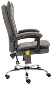 vidaXL Πολυθρόνα Γραφείου Μασάζ Γκρι Υφασμάτινη