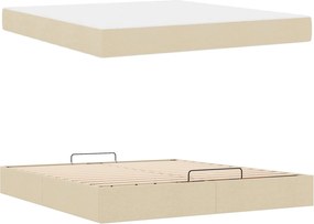 vidaXL Σκελετός κρεβατιού με στρώμα 2 pcs Κρεμ ύφασμα