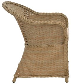 Πολυθρόνα κήπου Hadrian rattan καφέ- textilene μπεζ 57x70x85εκ