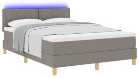 vidaXL Κρεβάτι με βυθίσμα και Στρώμα & LED Καφέ 160x200 εκ. Ύφασμα