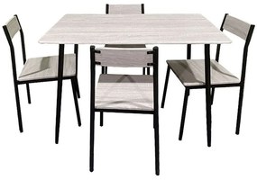 Τραπεζαρία Fast (Σετ 5Τμχ) 02-0567 110x70x75cm Sonoma-Black 4 Θέσεων Melamine, Metal