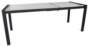 Artekko Silva τραπέζι Επεκτεινόμενο MDF με Εφέ Άπρου Μαρμάρου και Μαύρα Μεταλλικά Πόδια (120+67x74x75)cm SV-1013