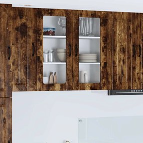 vidaXL Κρεμαστό ντουλάπι κουζίνας Καπνιστό Δρύς 80 x 31 x 80 εκ.