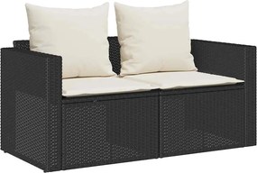 vidaXL 5 τεμαχίων σετ καναπέδες κήπου με μαξιλάρια Stackable μαύρο