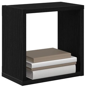 vidaXL Ράφια Τοίχου με ράφι 4 pcs Μαύρη Δρυς Επεξεργασμένο ξύλο