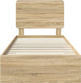 vidaXL Σκελετός Κρεβατιού Δρύς Sonoma 75 x 190 cm Επεξεργασμένο ξύλο