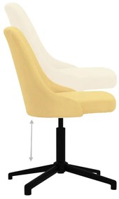 Καρέκλα Τραπεζαρίας Περιστρεφόμενη Κίτρινη Υφασμάτινη - Κίτρινο
