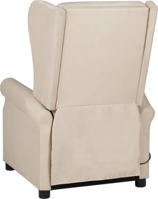vidaXL Πολυθρόνα Ανακλινόμενη Κρεμ Υφασμάτινη