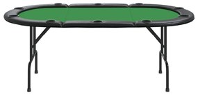 vidaXL Τραπέζι Πόκερ Πτυσσόμενο για 10 Παίκτες Πράσινο 206x106x75 εκ.