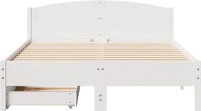 vidaXL Σκελετός Κρεβ. Χωρίς Στρώμα Λευκό 150x200 εκ Μασίφ Πεύκο