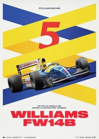 Εκτύπωση τέχνης Williams Racing - Red Five - F1® World Drivers' & Constructors' Champion - 1992, Automobilist