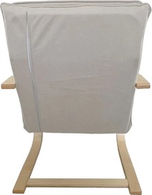 Πολυθρόνα ArteLibre VESNA Μπεζ/Φυσικό Ύφασμα/Ξύλο 67x78x92cm