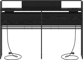 vidaXL Κεφαλάρι Αποθήκης με ράφι Μαύρη δρυς 98 cm Επεξεργασμένο ξύλο