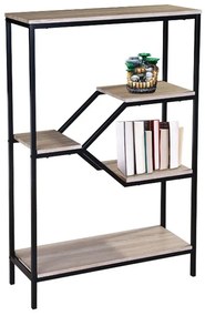 Ραφιέρα Μέταλλο Βαφή Μαύρο, Απόχρωση Sonoma  80x30x120cm ΕΟ429