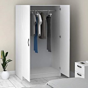Ντουλάπα ρούχων Victoria Megapap δίφυλλη χρώμα λευκό 100x60x181εκ.