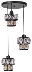 Φωτιστικό Οροφής 534LUN6003 Φ30x80cm 3xE27 40W Black Opviq