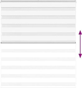 vidaXL Ζέβρα τυφλή Λευκό Πλάτος υφάσματος 125,9 εκ. Πολυεστέρας